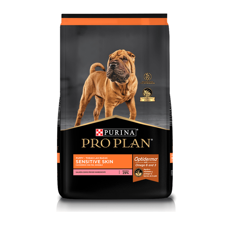 Pro Plan Optiderma Sensitive Skin Puppy 3 kg - Alimento Seco Perro Cachorro Todas las Razas